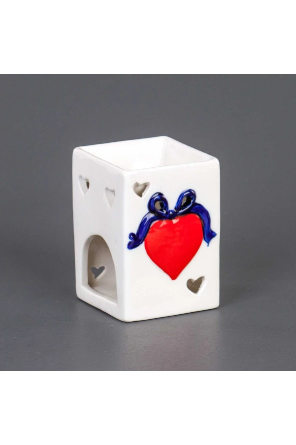 Euro Flora Seramik Buhurdanlık Kalpli 8,5x10 Cm ürün görseli 1
