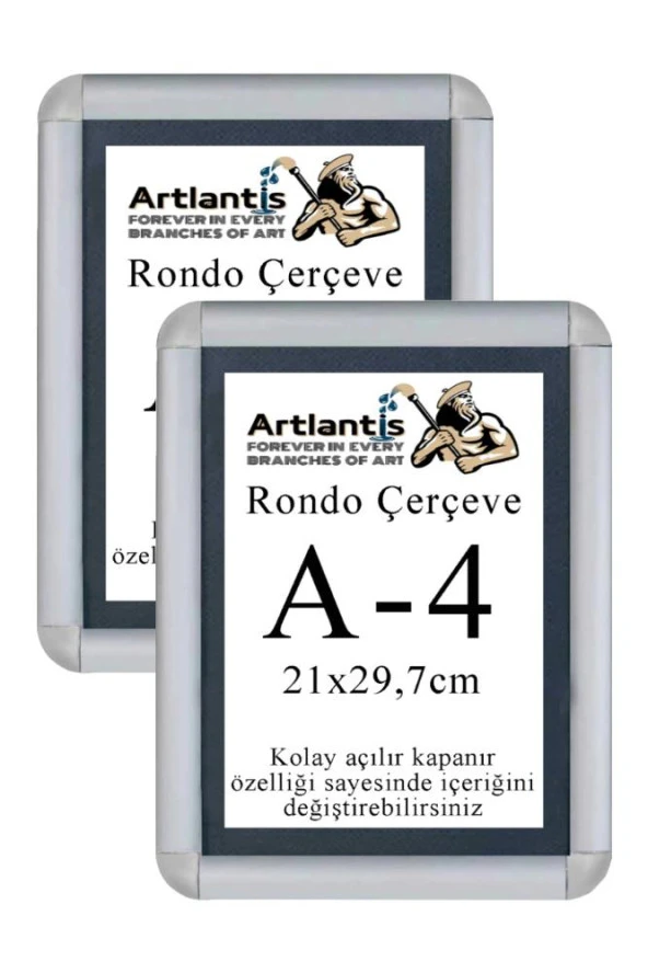 Tak Çıkar Rondo Çerçeve A4 21x30 cm 2 Adet Açılır Kapanır Çerçeve Aç Kapa Çerçeve A4 Afiş Çercevesi ürün görseli 1