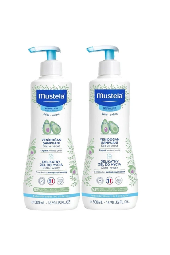 Mustela Gentle Cleansing Gel Yenidoğan Şampuan 500 ml 2 Kutu ürün görseli 1