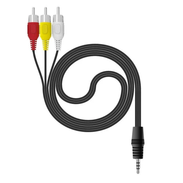 PrimeX PX-4824 3.5 mm Stereo To 3 Rca Dişi Tos Çevirici Dönüştürücü Ses/Görüntü Kablosu, 3.5mm to Rca Görüntü Aktarıcı ürün görseli 1