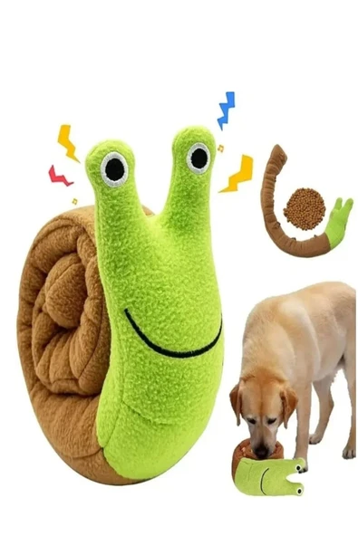 Salyangoz Peluş Köpek Sesli Oyuncağı Ödül Mama Saklama Ve Çiğneme Oyuncağı 1 ADET ürün görseli 1