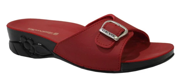 Ceyo Flora-6 Kırmızı Ortapedik Bayan Terlik & Sandalet ürün görseli 1