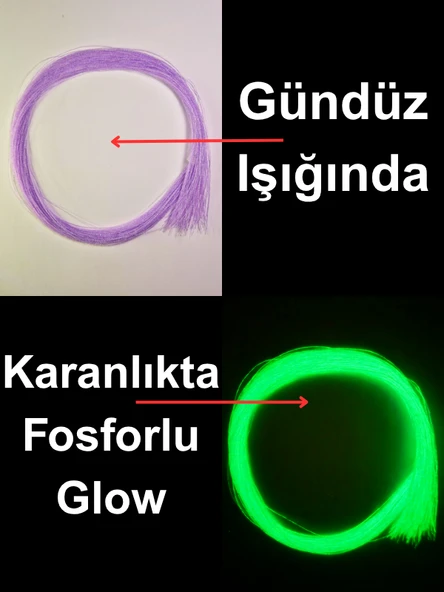 ea genset Mor Fosforlu Karanlıkta Parlayan, Glow / Luminous Ultraviyole (UV) Neon Poşet Çapari Simi ürün görseli 1