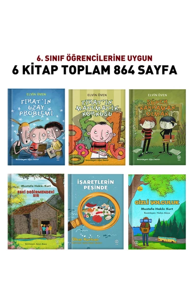 6. Sınıflara Özel Okuma Kitapları 6 Kitap 864 Sayfa ürün görseli 1