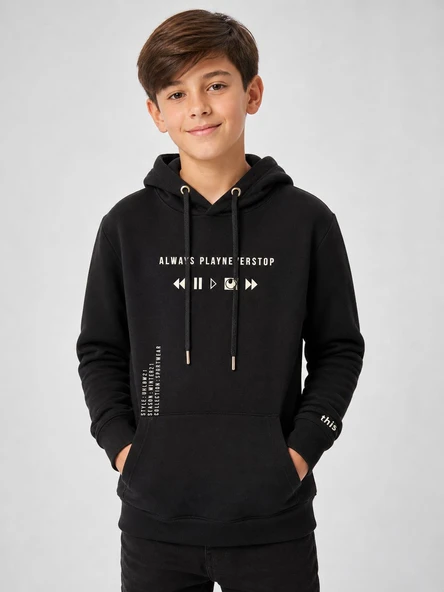 Uhlsport Base - Çocuk Siyah Pamuklu Sweatshirt - 7212300 ürün görseli 1