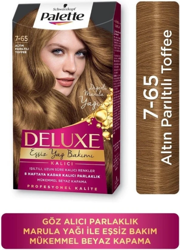 Palette Deluxe 7-65 Altın Parıltılı Toffee Saç Boyası ürün görseli 1