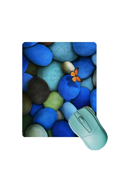 SonicTouch Mavi Taş Desenli Kaydırmaz Gaming Oyuncu Masaüstü Dikişsiz Mouse Pad 17x21cm ürün görseli 1