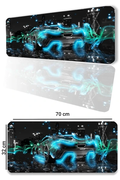 SonicTouch Mclaren P1 Fantasy Fütüristik Kaymaz Gaming Oyuncu Masaüstü Dikişsiz Klavye Mouse Pad 32x70Cm ürün görseli 1