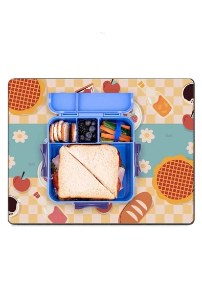 MAtGo School Beslenme Saati Çilekli Sıvı Geçirmez Beslenme Matı Kaymaz Yıkanabilir Okul Yemek Pad 35x45cm ürün görseli 1