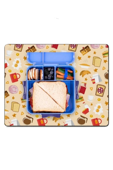 MAtGo School Breakfast Navajo Beyazı Sıvı Geçirmez Beslenme Matı Kaymaz Yıkanabilir Okul Yemek Pad 35x45cm ürün görseli 1