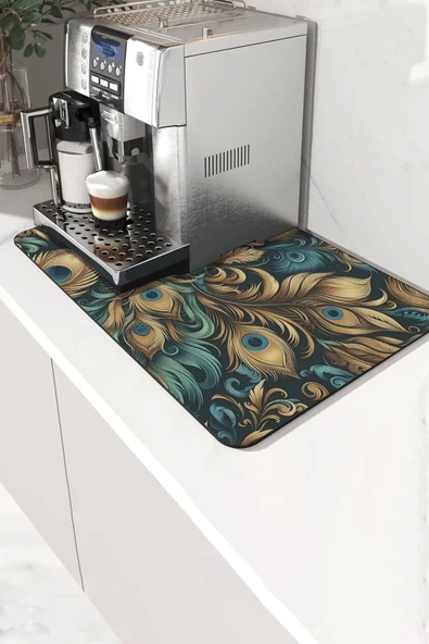 Valerine Life Kahve Makinesi Matı Su Geçirmez Kaymaz Yıkanabilir Çaycı, Çay Espresso Makinesi Pad 35x45cm 27KHD240109 ürün görseli 1