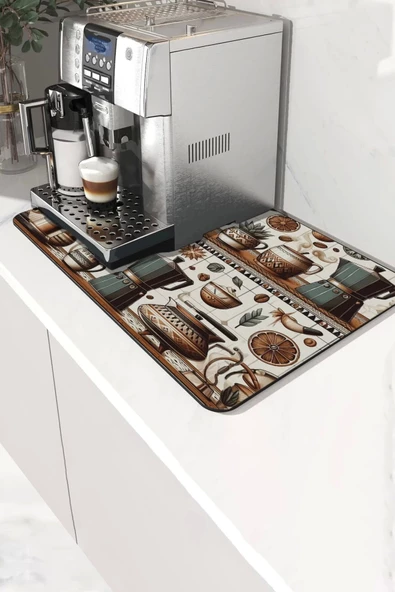 Valerine Life Kahve Makinesi Matı Su Geçirmez Kaymaz Yıkanabilir Çaycı, Çay Espresso Makinesi Pad 35x45cm 27KHD240105 ürün görseli 1
