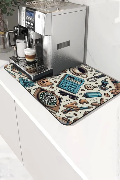Valerine Life Kahve Makinesi Matı Su Geçirmez Kaymaz Yıkanabilir Çaycı, Çay Espresso Makinesi Pad 35x45cm 27KHD240108 ürün görseli 1