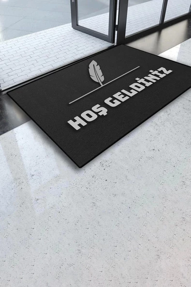 Valerine Life Avukat Bürosu ve Noter Gri Renk Hoş Geldiniz Kapı Önü Paspası 45x70cm ürün görseli 1