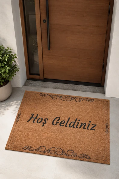 Valerine Life Ferforjeli Kaymaz Taban Dijital Baskı Hoş Geldiniz Welcome Kapı Önü Paspası 45x70cm ürün görseli 1