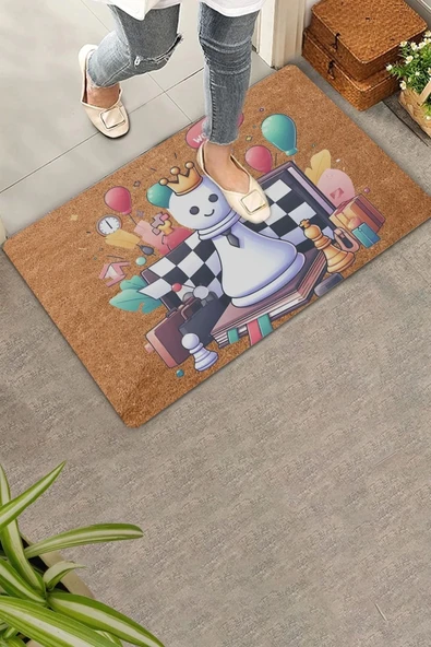 Valerine Life Satrançlı Welcome Kapı Önü Paspası 45x70cm ürün görseli 1