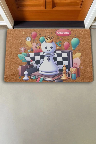 Valerine Life Satrançlı Welcome Kapı Önü Paspası 45x70cm - Resim 6