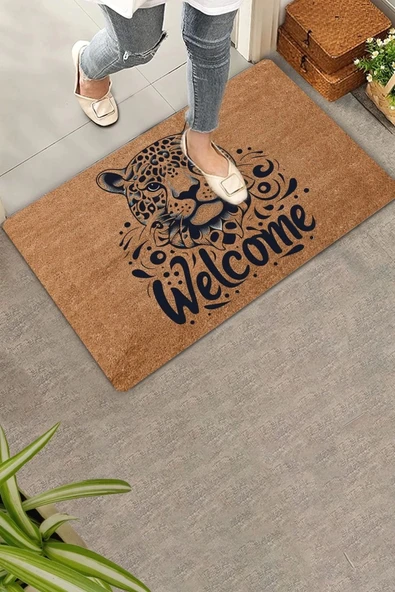 Valerine Life Vahşi Zarafet Jaugar Welcome Kapı Önü Paspası 45x70cm ürün görseli 1