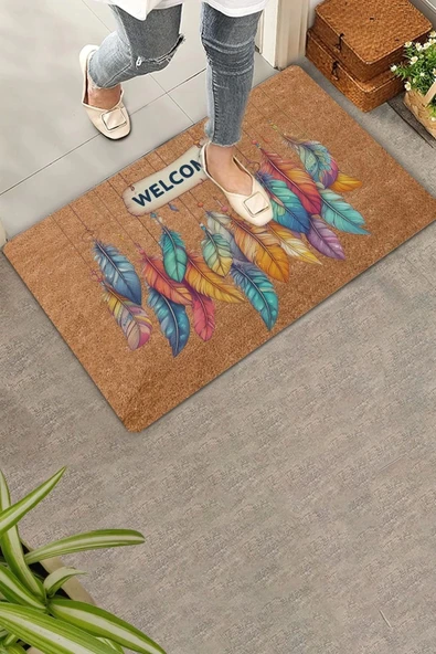Valerine Life Sarkaç Tüyler Welcome Kapı Önü Paspası 45x70cm ürün görseli 1