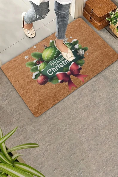 Valerine Life Christmas Welcome Süsü Hoş Geldiniz Kapı Önü Paspası 45x70cm ürün görseli 1