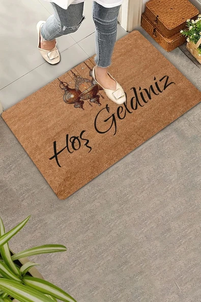 Valerine Life Üçlü Kandil Hoş Geldiniz Kapı Önü Paspası 45x70cm ürün görseli 1