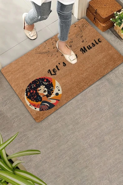 Valerine Life Let's Go Music Kapı Önü Paspası 45x70cm ürün görseli 1