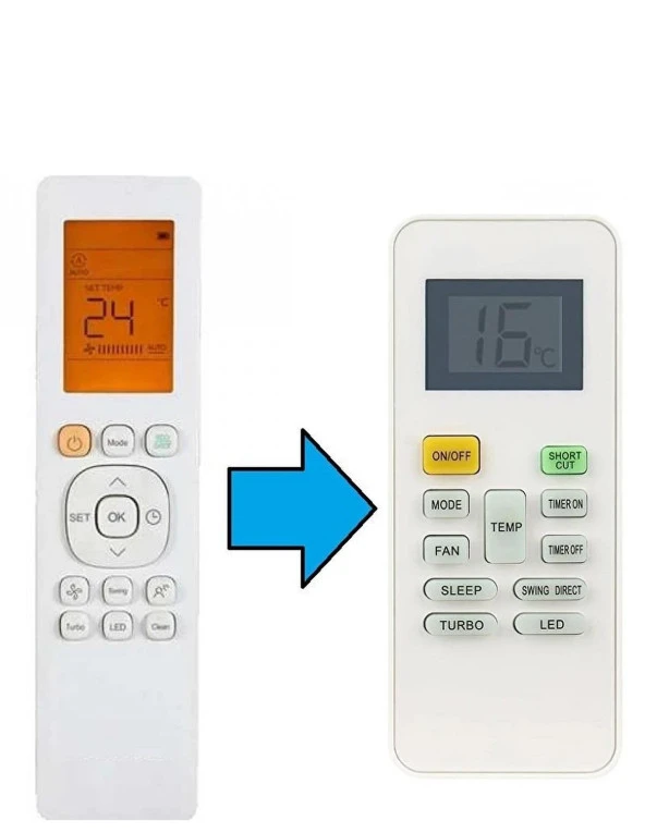 Midea Klima Kumandası-Resimde Sağdaki Gönderilir ürün görseli 1
