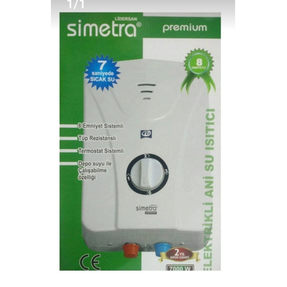 Simetra Premium elektrıklı Şofben kablolu tam takım set - Resim 3