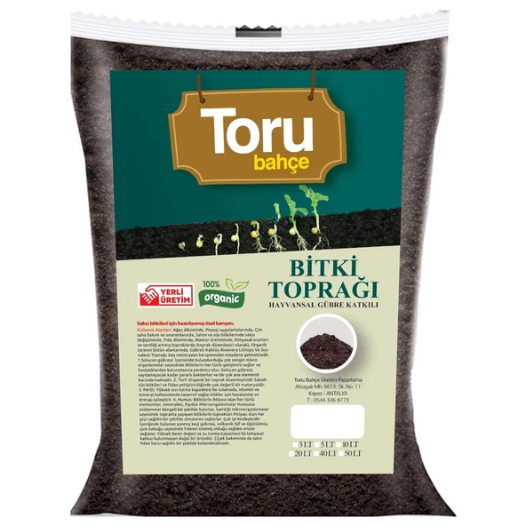 Toru Bahçe Hayvan Gübresi Katkılı Bitki Yetiştirme Toprağı 40 lt ürün görseli 1
