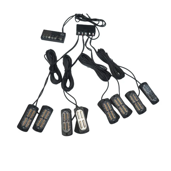 Space 17 fonksiyonlu çakar lamba 12-30v 24 led 8 adet sarı*sarı set / LAPA548-1 ürün görseli 1