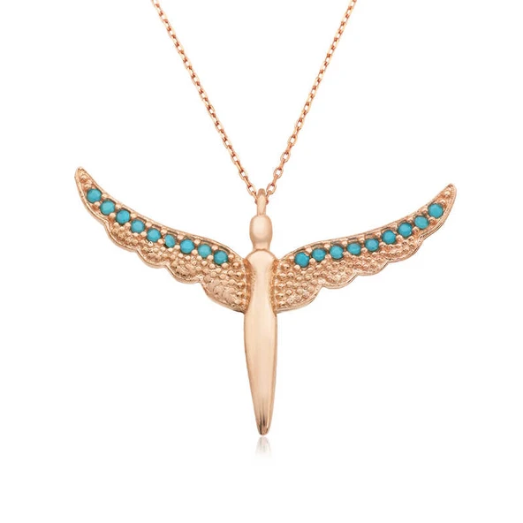 Gümüş Kanatlı Melek Kadın Kolye ürün görseli 1