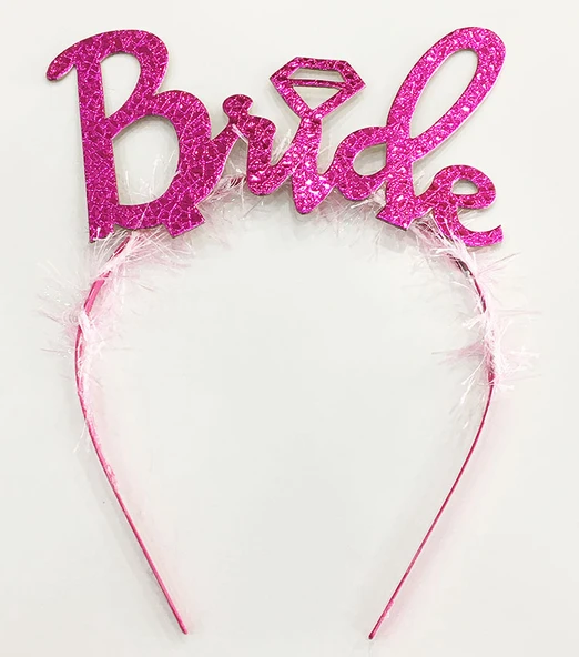Parti Gümüş Renk Bekarlığa Veda İtalik Yazı Alyanslı Bride Taç ürün görseli 1