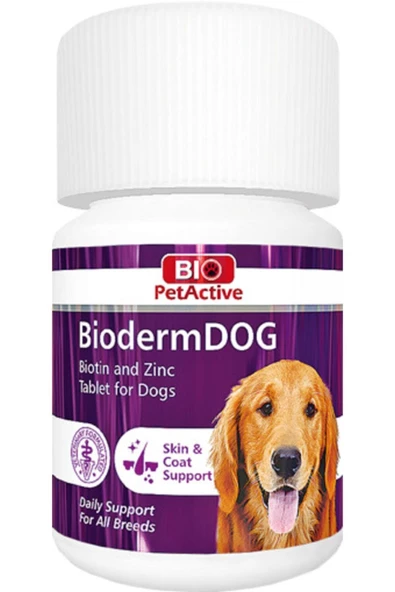 Biopetactive Biodermdog Köpekler İçin Biotin Ve Çinko Tableti 75 Tablet ürün görseli 1