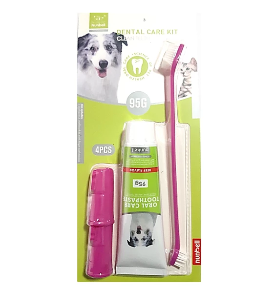 Nunbell Dental Kıt (Et Tadında) Köpek Ağız Bakım Seti ürün görseli 1