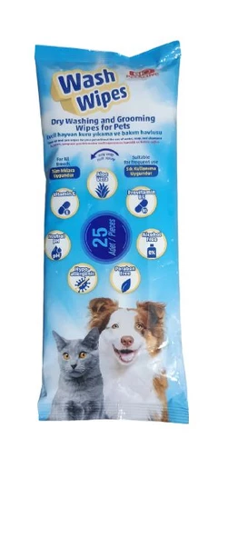 Biopetactive Wash Wipes Kuru Yıkama Bakım Havlusu (25 Adet) ürün görseli 1