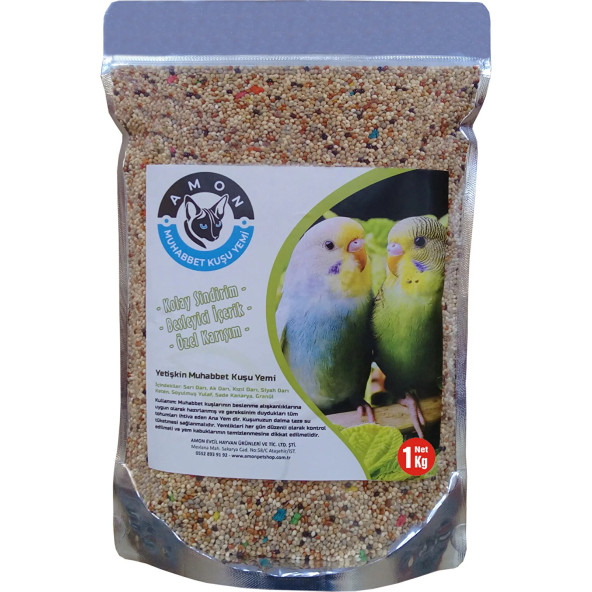 Amon Granürlü Özel Karışım Muhabbet Kuşu Yemi 1 kg ürün görseli 1