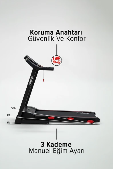 Proforce PROFORCE OPTIMUM  KOŞU BANDI 2,5 HP LED GÖSTERGE 0 - 14 km/s HIZ  KOLAY KURULUM - Resim 5