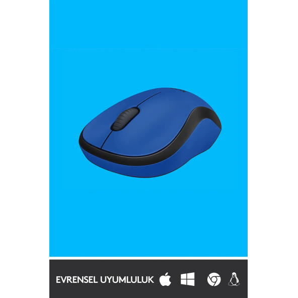 logitech M220 Sessiz Kompakt Kablosuz Mouse - Mavi - Resim 2