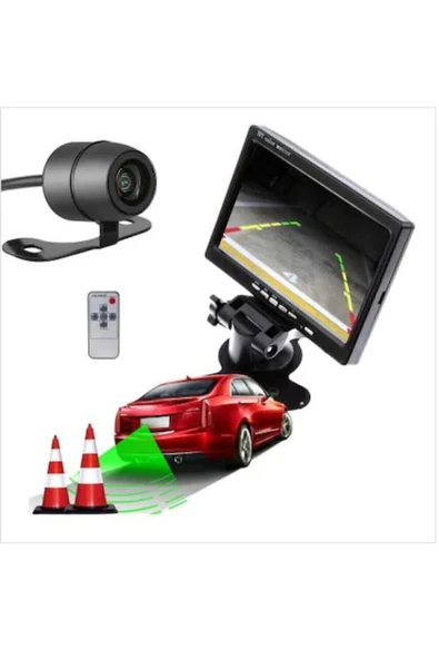 Ekranlı Araç Park Geri Vites Görüş Kamerası 7 Inch + kamera set ürün görseli 1