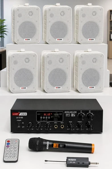 Lastvoice Large Plus Paket-5 Hoparlör ve Anfi Anons Ses Sistemi Seti ürün görseli 1