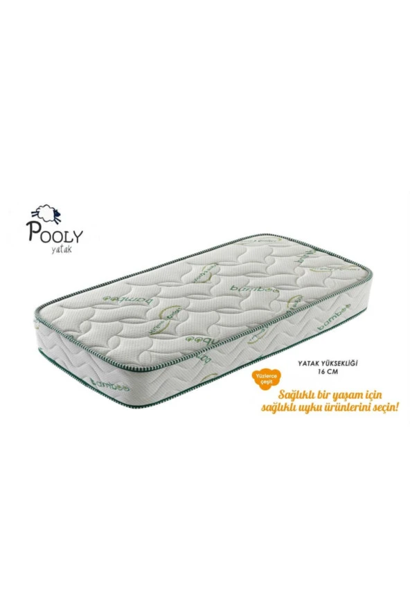 65X95 Ortopedik Yaylı Yatak Pooly Bambu 65*95 16CM Soft Ortopedik Bambu Yaylı Bebek Yatağı ürün görseli 1