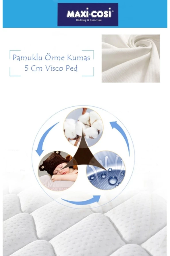 Maxi-Cosi 100x180 Cotton Ortopedik Yatak Şiltesi Visco Yatak Pedi ürün görseli 1