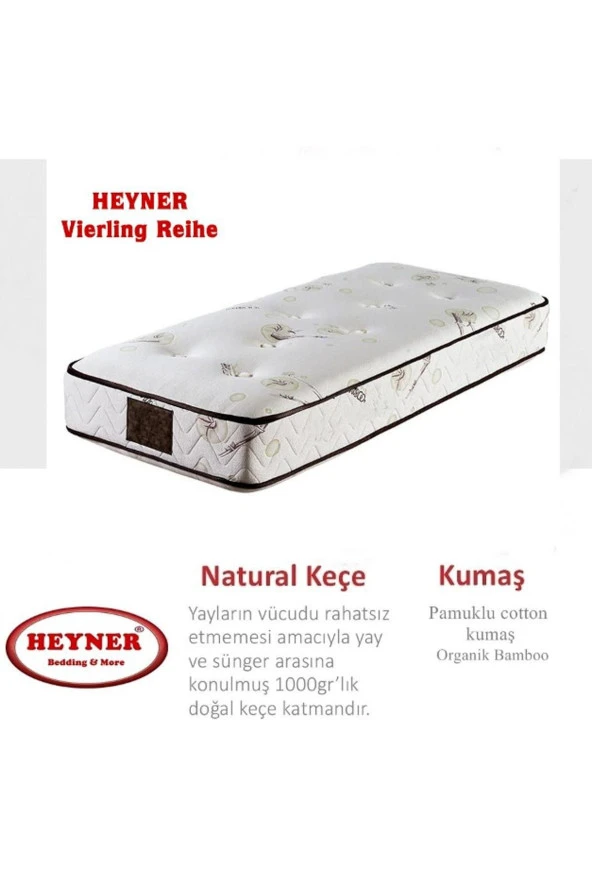 Vierling Reihe 80x170 Cm Ortopedik Yaylı Yatak Lüx Coffe Bamboo Yatak ürün görseli 1