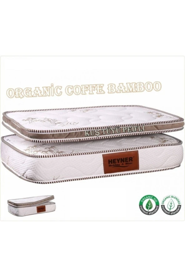 Coffee Bamboo Kuş Tüyü Pedli Ortopedik Yaylı Yatak ürün görseli 1