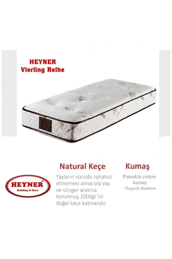 Vierling Reihe 100x200 Cm Ortopedik Yaylı Yatak Lüx Coffe Bamboo Yatak ürün görseli 1