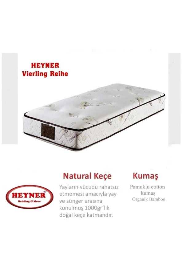 Vierling Reihe 120x180 Cm Ortopedik Yaylı Yatak Lüx Coffe Bamboo Yatak ürün görseli 1