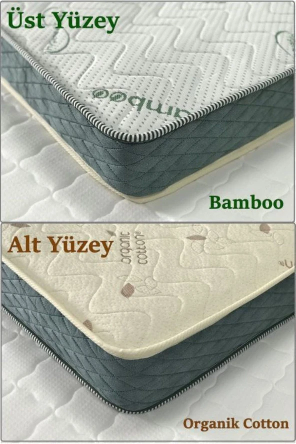 150X200 HEYNER ÇİFT YÖNLÜ BAMBOO VE ORGANİC COTTON YAYLI YATAK 150x200 ORTOPEDİK YAYLI YATAK ürün görseli 1