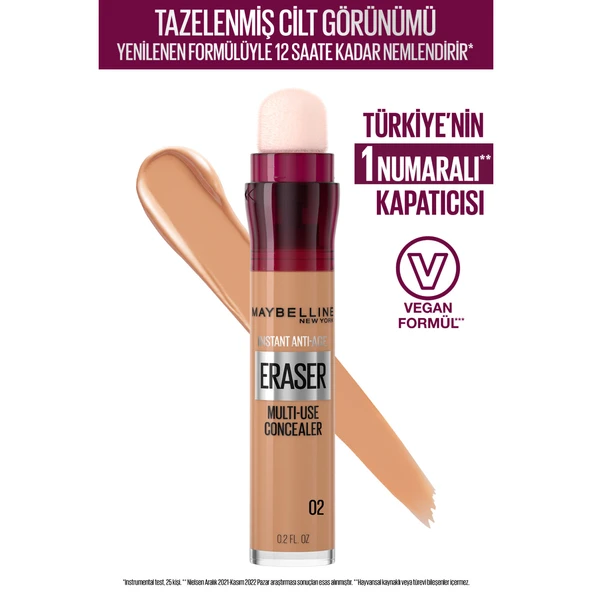 Maybelline New York Instant Anti Age Eraser Kapatıcı - 02 Nude ürün görseli 1