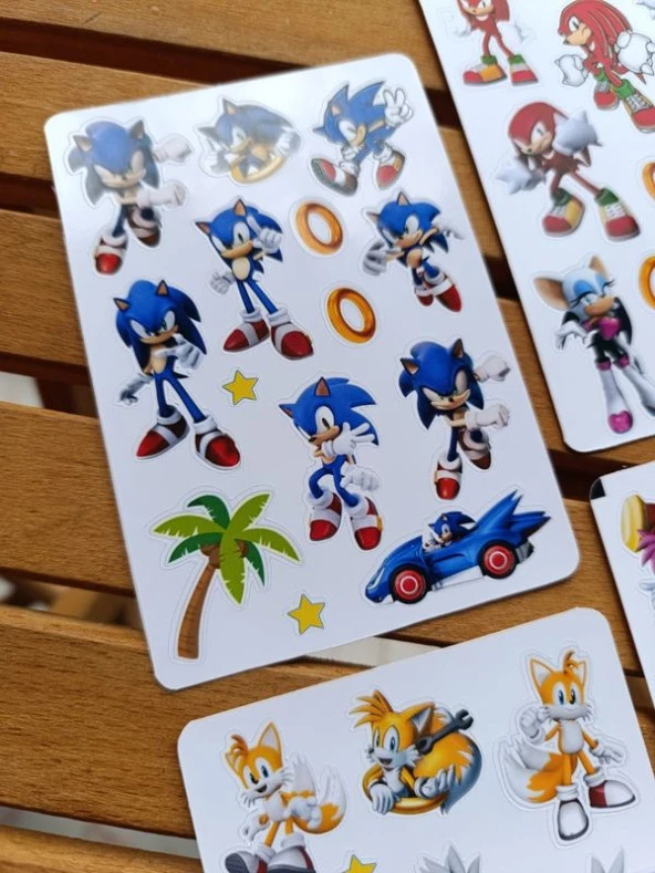 Kirpi Sonic Sticker Etiket Seti 4 sayfa a6 Boy ürün görseli 1