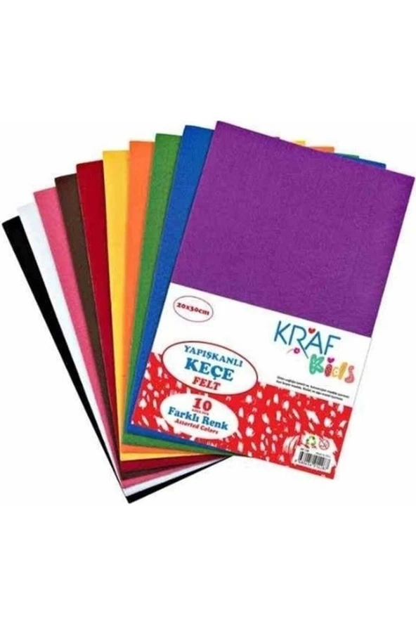 20x30 Cm 10 Renk Yapışkanlı Keçe ürün görseli 1